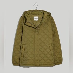 Green Olive Airpuff Quilted Packable Puffer Jacket Tundra Madewell PLUS SIZE 1X